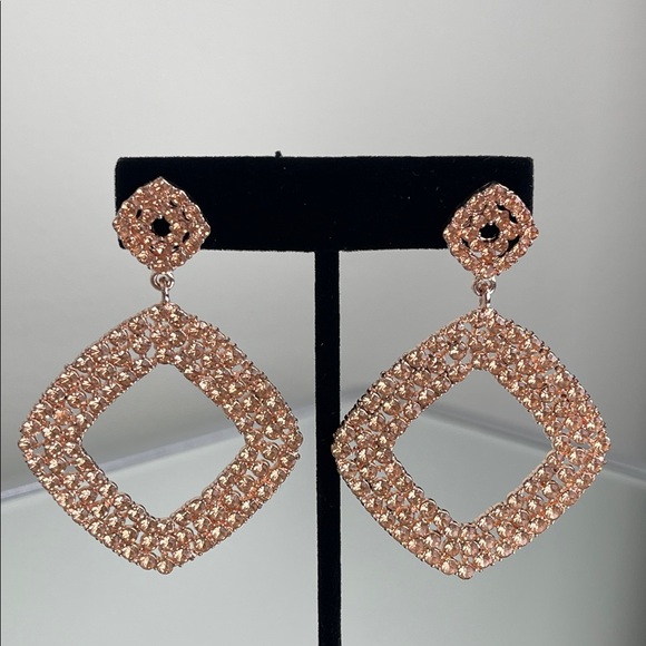 Nordstrom Rack Glamorous Rose Gold Geometric Earrings - Picture 3 of 6